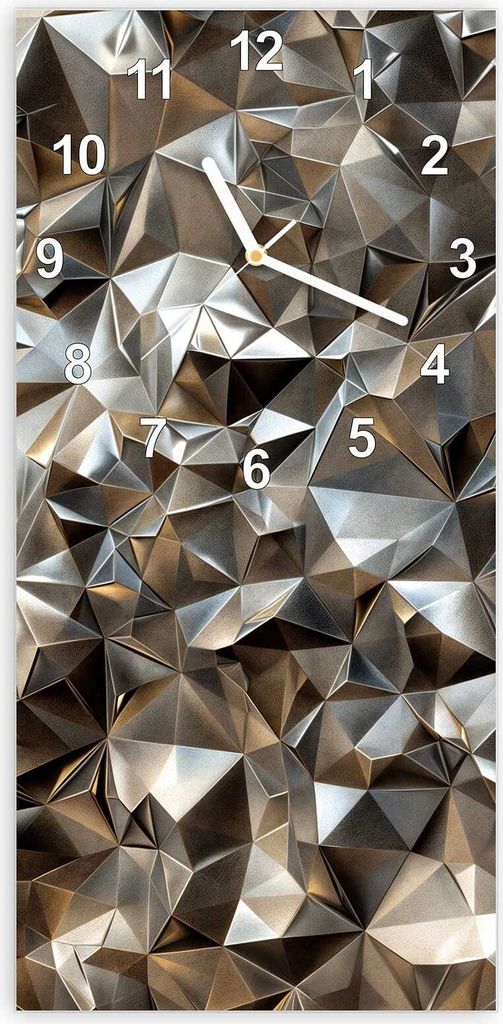 Wanduhr aus Glas mit Motiv Geometrisches Muster- 30 x 60 cm - inkl. Aufhängesystem