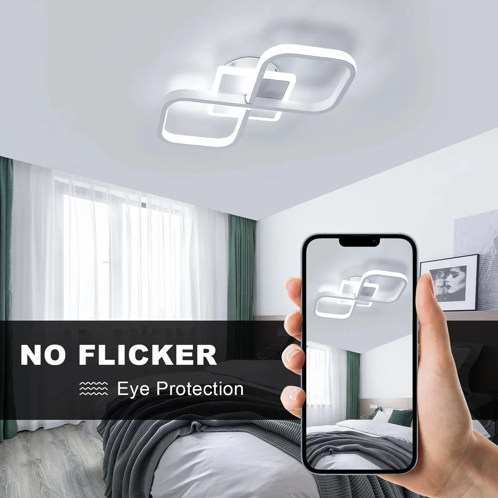 Plafonnier LED en fer et acrylique robuste avec éclairage fixe 220V - 2