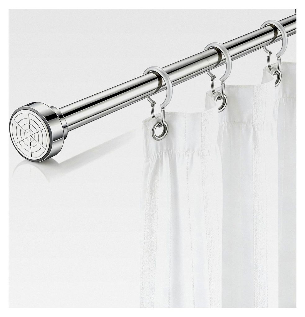 Kleiderstange Duschstange ohne Bohren, 40-55 cm teleskopierbare Duschvorhangstange aus Edelstahl, rostfrei und rutschfest für Schrank, Badezimmer,...