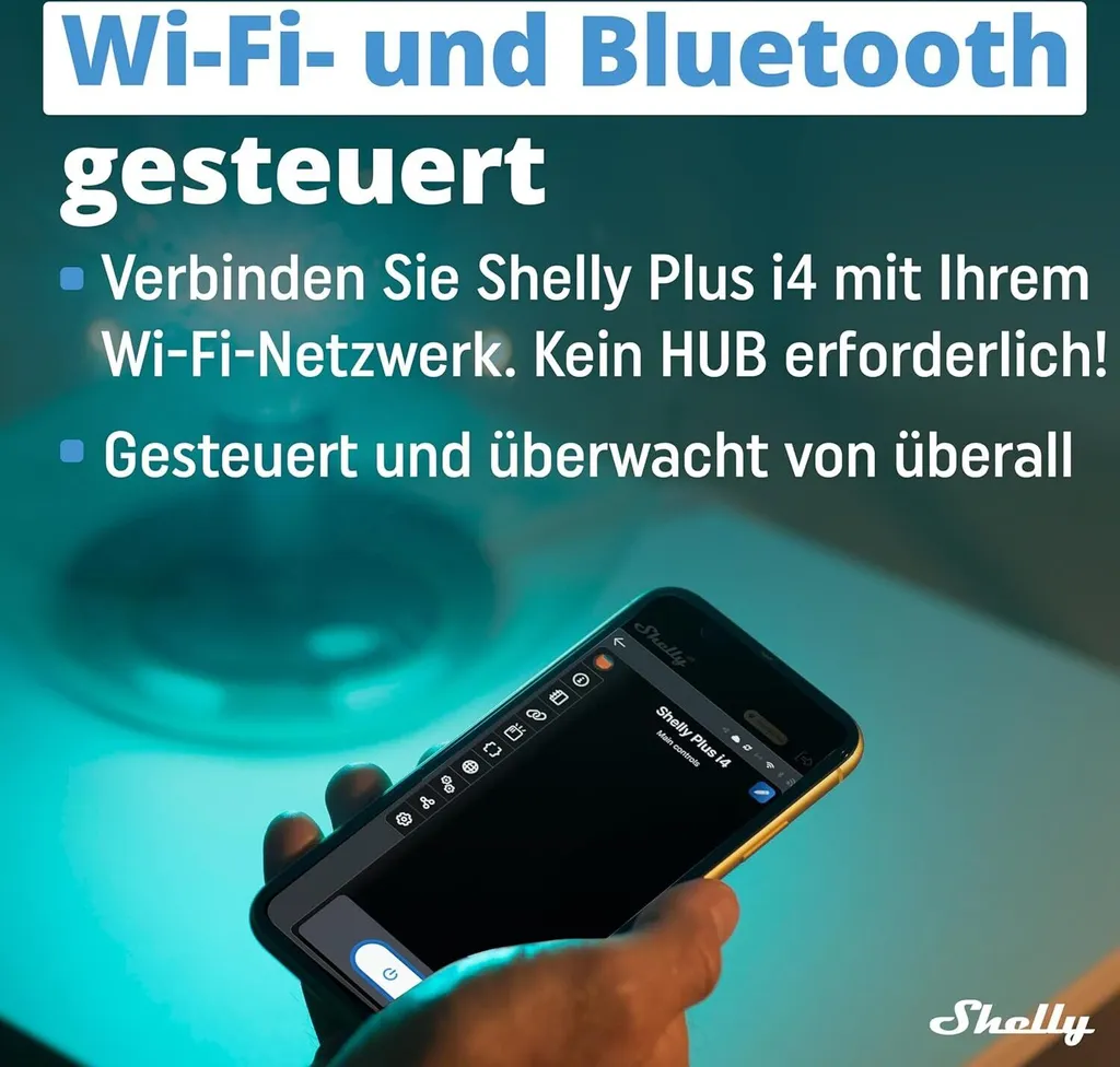 Module de Commande Wi-Fi Shelly Plus i4 pour Interrupteurs Intelligents - 24