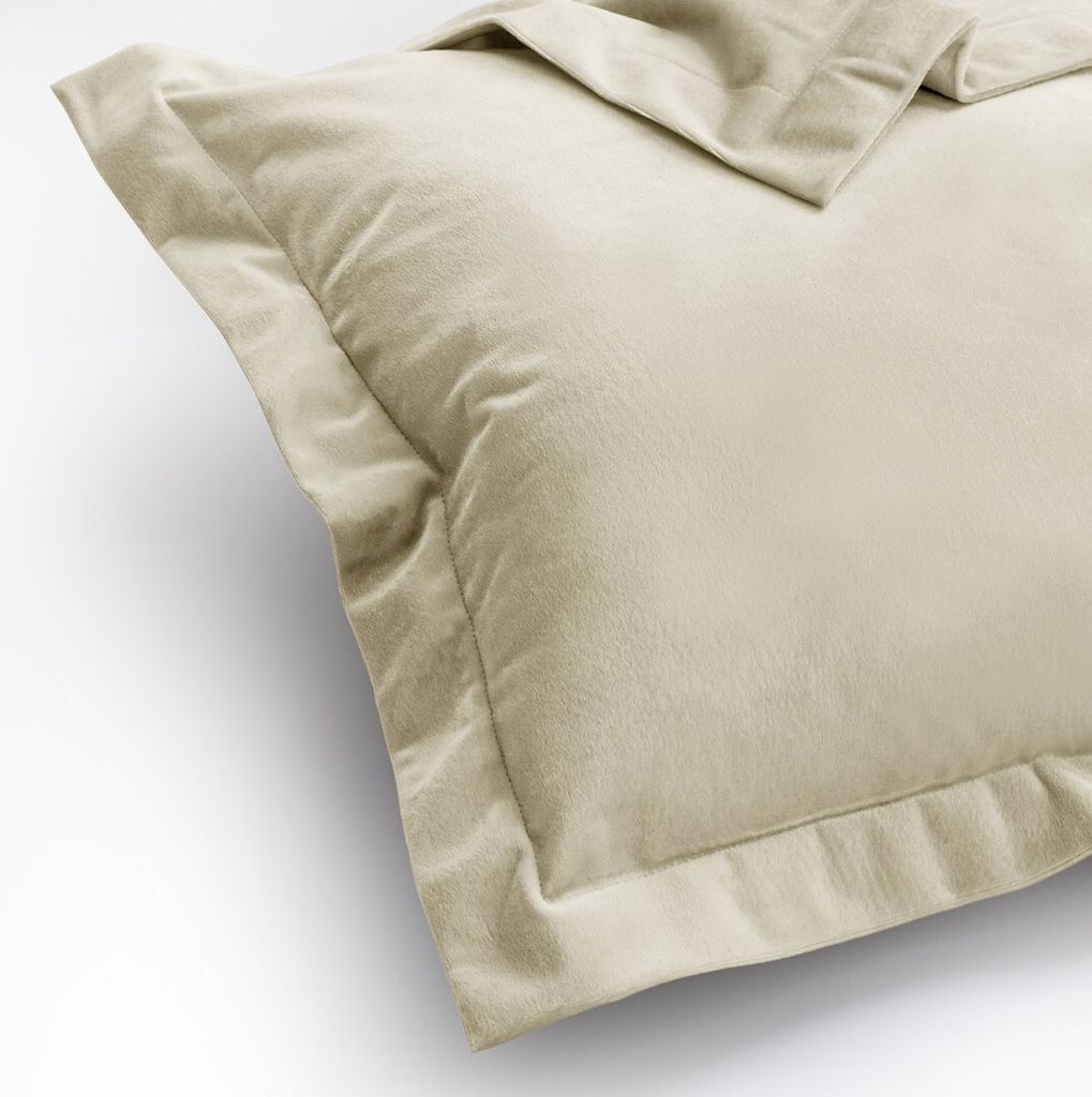 Kissenhülle Kissenbezug 2er Set 50x70 cm Creme Dekokissen Samt Wohnzimmer Side