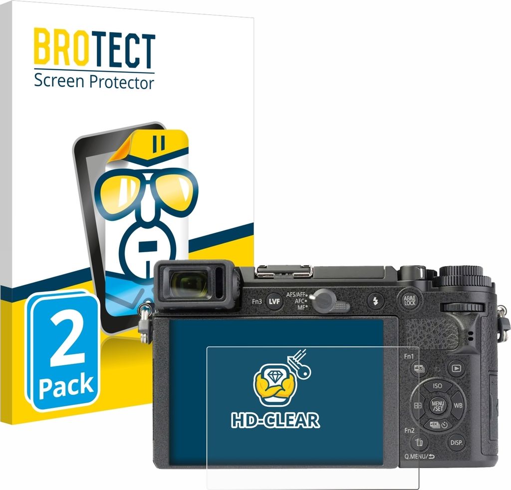 2x Für Panasonic Lumix DC-GX9 Schutzfolie BROTECT Displayschutz Display Schutz Folie Klar Transparent