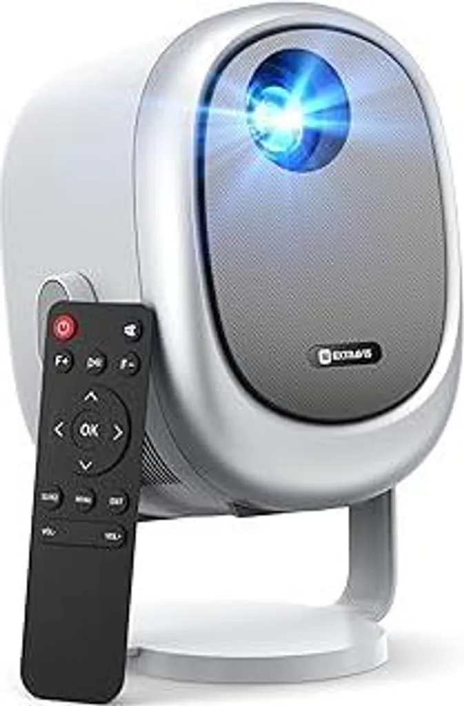 Proiettore? Rotabile a 360°/Correzione trapezoidale automatica/Messa a fuoco elettronica? Proiettore WiFi Bluetooth Full HD 1080P supportato, 500 ANSI Mini proiettore portatile per home cinema/esterni Cellulare LED resistente alla polvere, zoom 50% - 1