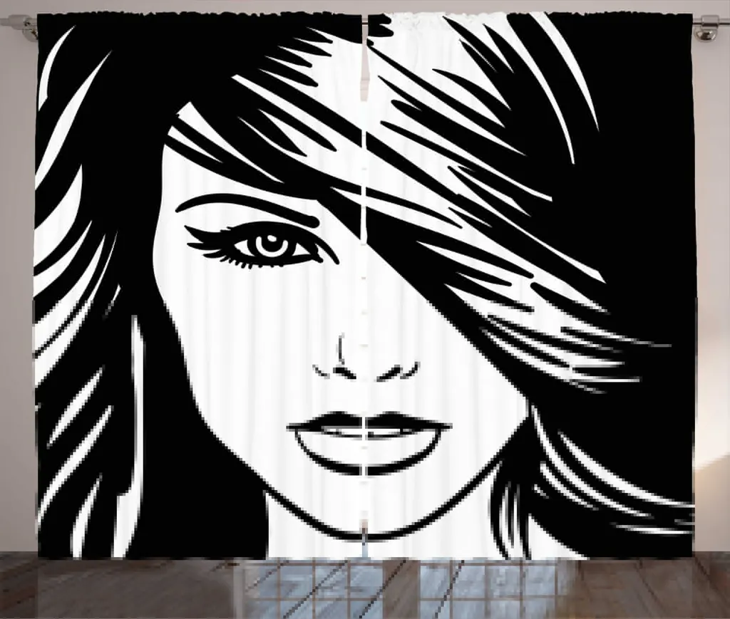 Rideau Portrait de Dame Gris pour masquer le vis-à-vis avec style