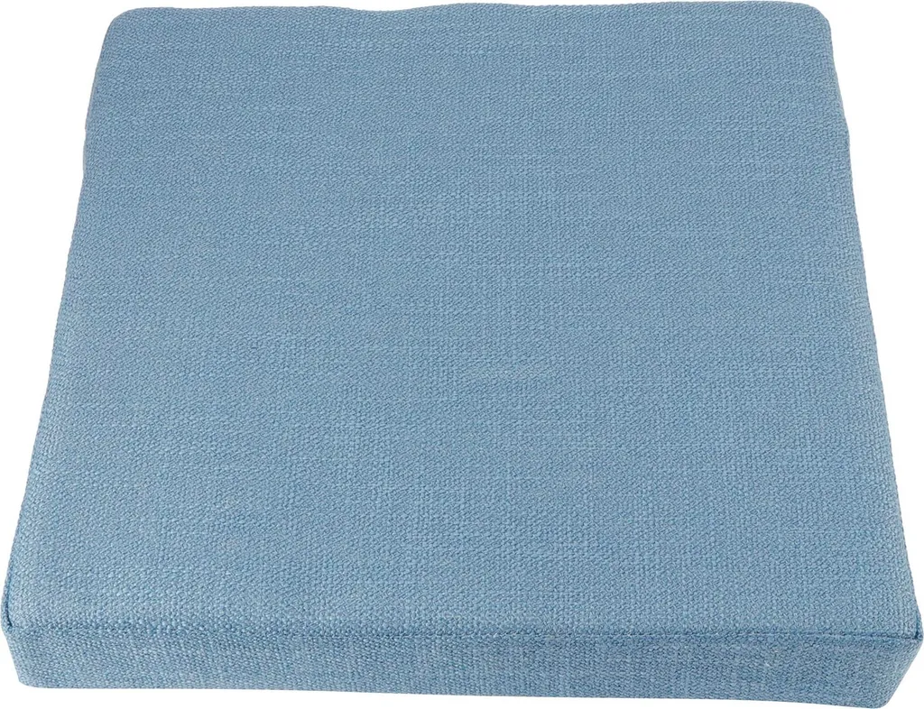 Coussin de sol déhoussable bleu 40x40x6cm, assise yoga douce et lavable