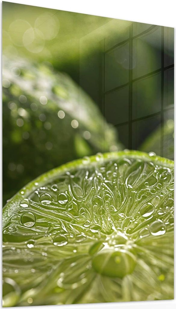 Glasbild 40x60cm in XXL für Wohnzimmer, Schlafzimmer Motiv Frische Limetten