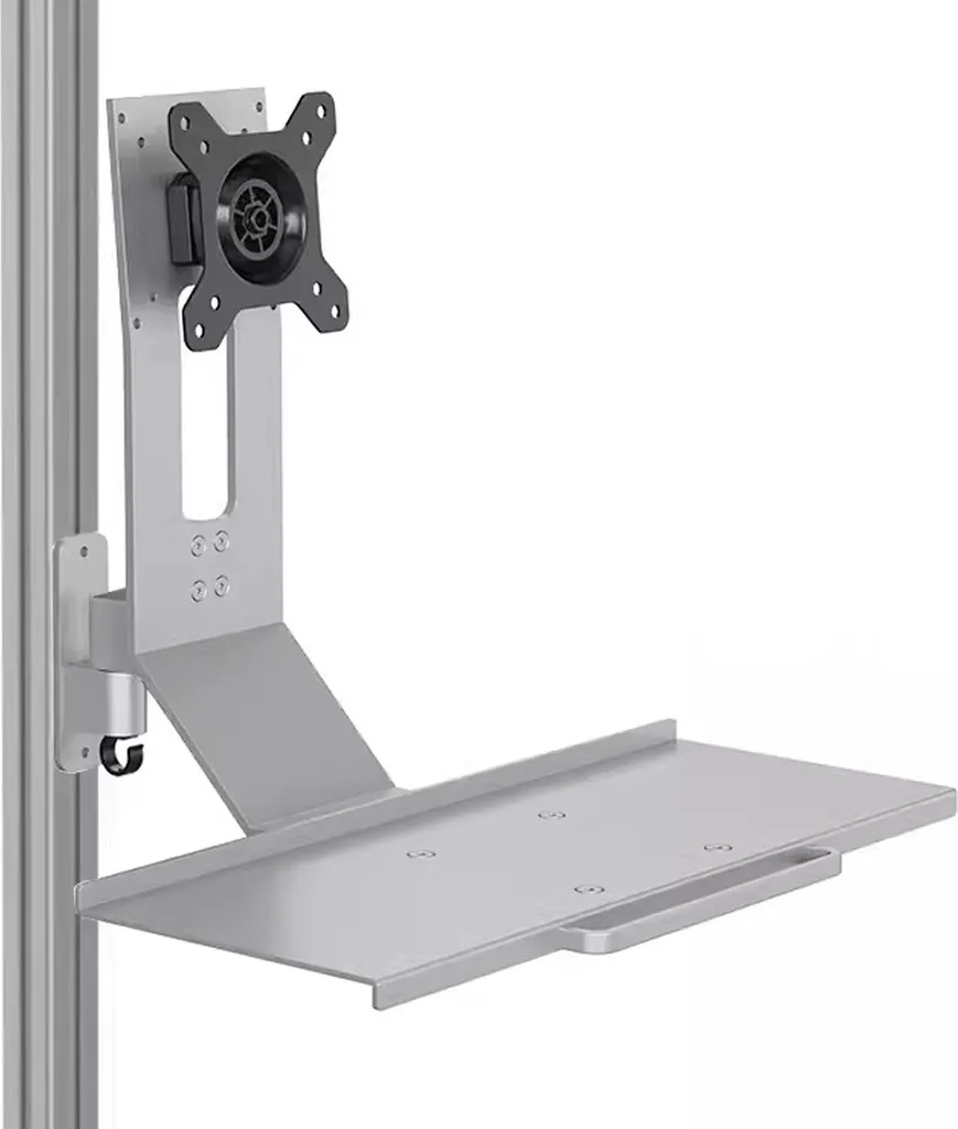 Support écran réglable hauteur et angle avec repose-clavier en alu - 8