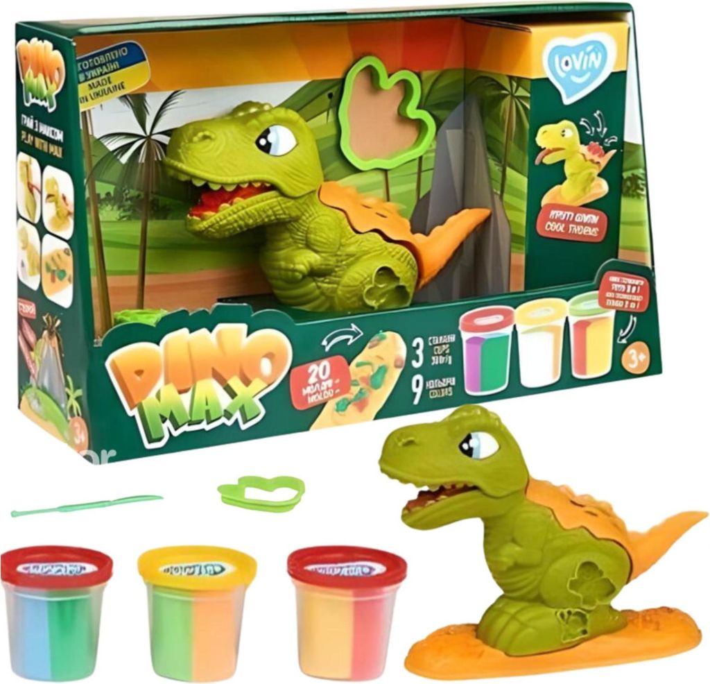Set aus Dinosaurier-Modelliermasse, Formen und Werkzeugen 41173