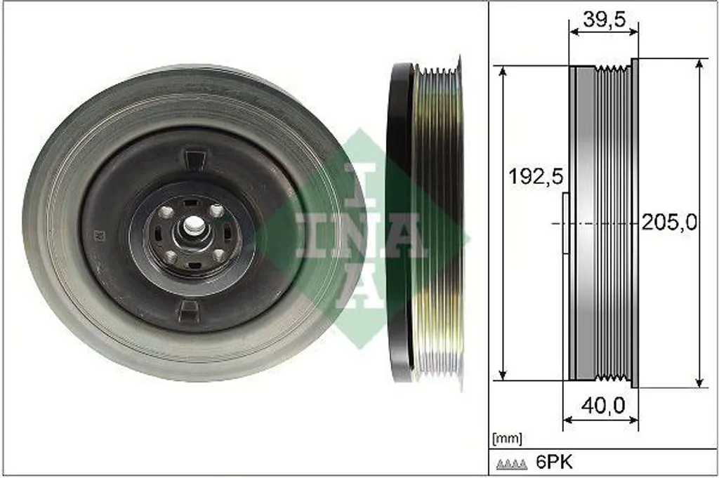 Poulie vilebrequin OE 31401195 INA Qualité d'Origine pour Séries Volvo XC