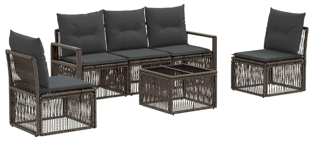 Möbel Gartensofa-set 6 pcs Grau Poly-Rattan - Gartenmöbelgarnituren CC1594