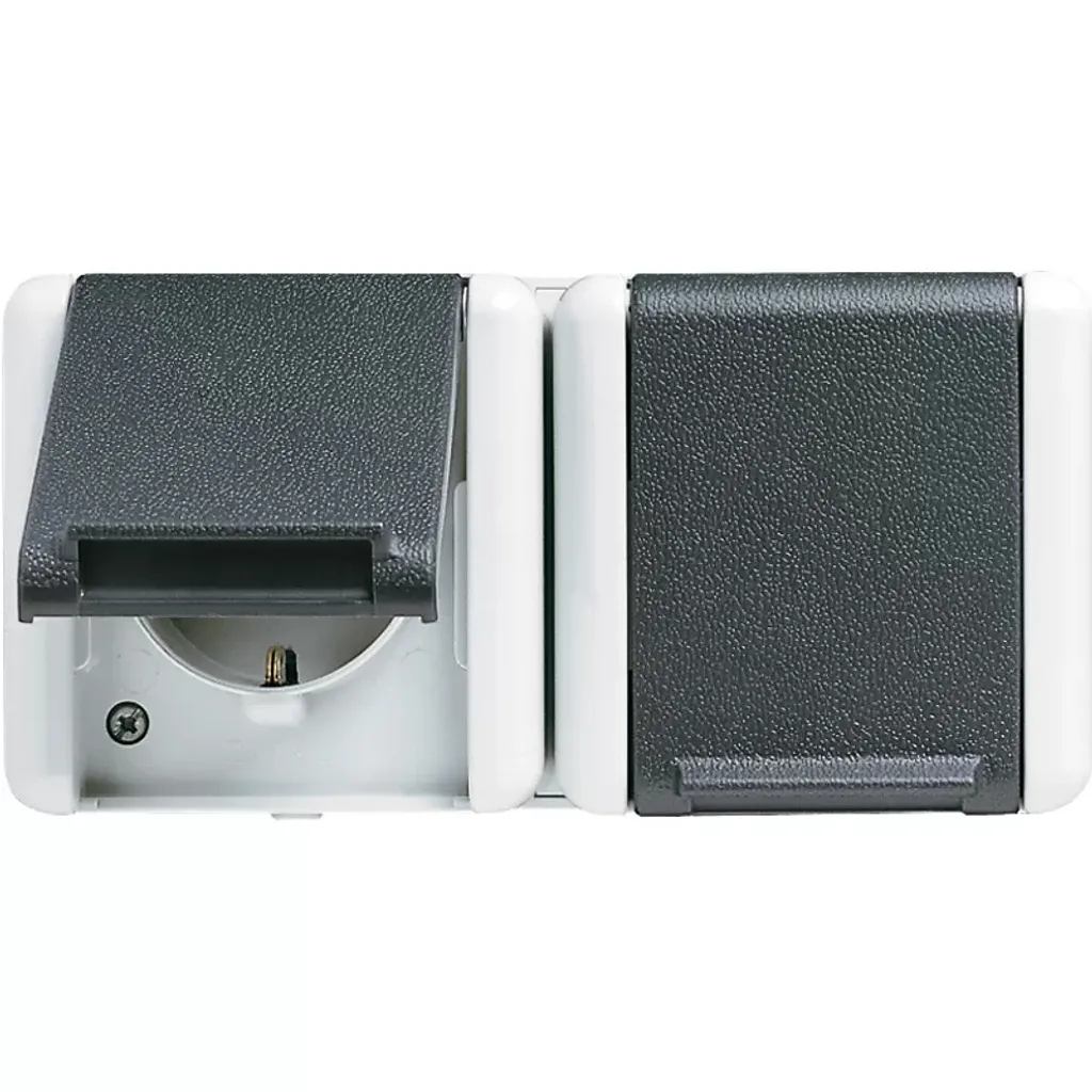 Prise Double JUNG IP44 8220W : Sécurité Électrique en Zone Humide