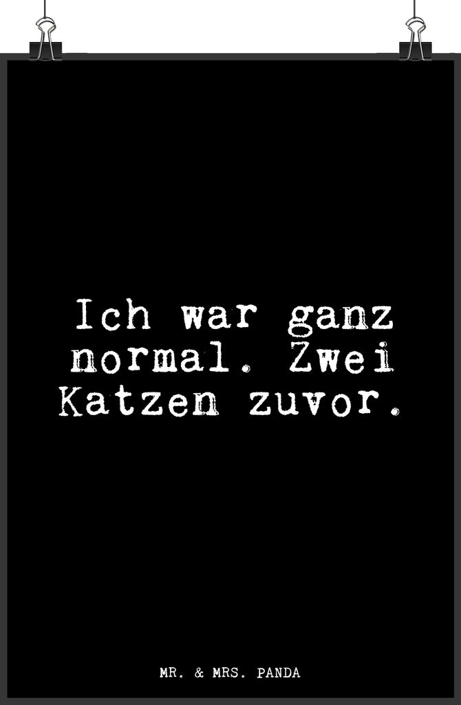 Mr. & Mrs. Panda Bild Ich war ganz normal.... DIN A4 - Schwarz - Geschenk, Wandbild, drucke, Sprüche, Herrchen, Spruch, lustig, Katzenlady, Haus, ...
