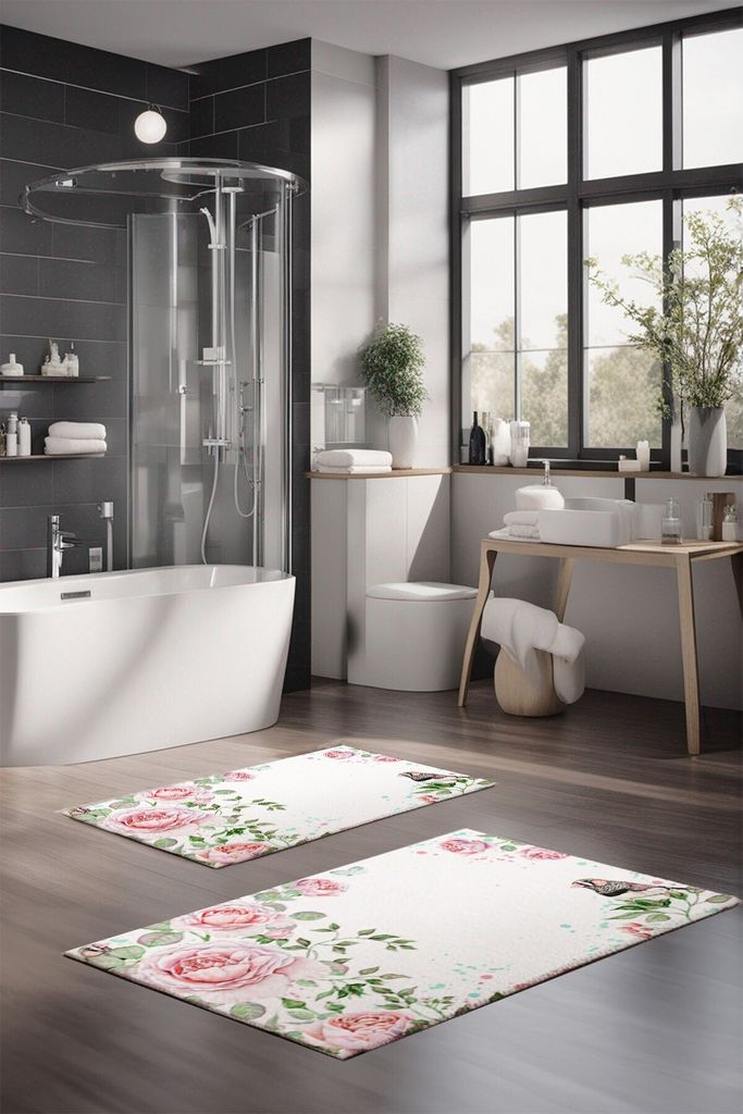 Mijolnir, CT-5222, Mehrfarbig, Badematten-Set (2 Stück), 100% POLYESTER, 60 x 100 cm