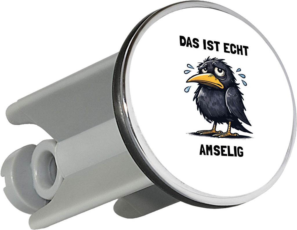 Huuraa Waschbeckenstöpsel Das ist echt Amselig Amsel Meme 4cm höhenverstellbar Abflussstopfen Geschenkidee