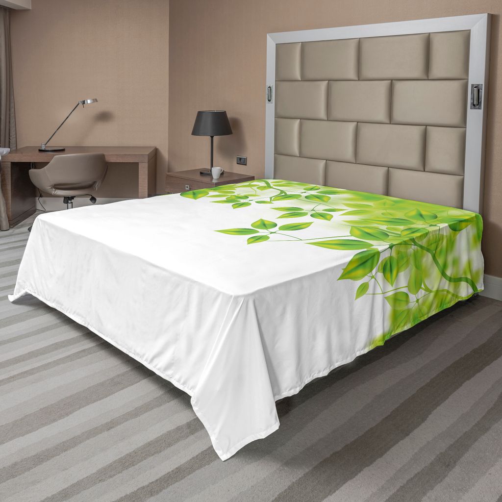 ABAKUHAUS Blätter Bettlaken, Freshening Hintergrund mit den vibrierenden im Frühjahr blühenden Blättern öffnen sich Betriebs-Thema, weiches be...