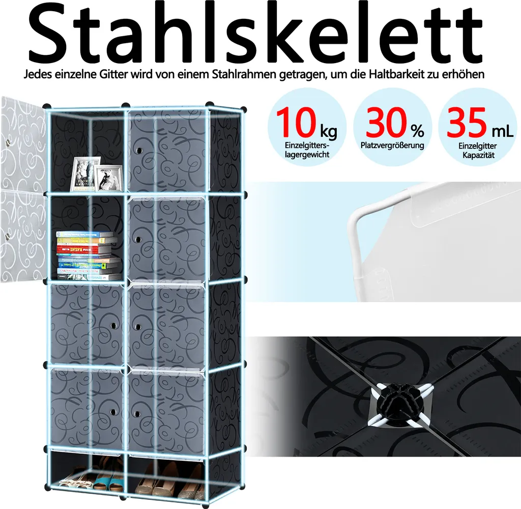 Armoire à chaussures DIY modulable avec penderie intégrée - 3