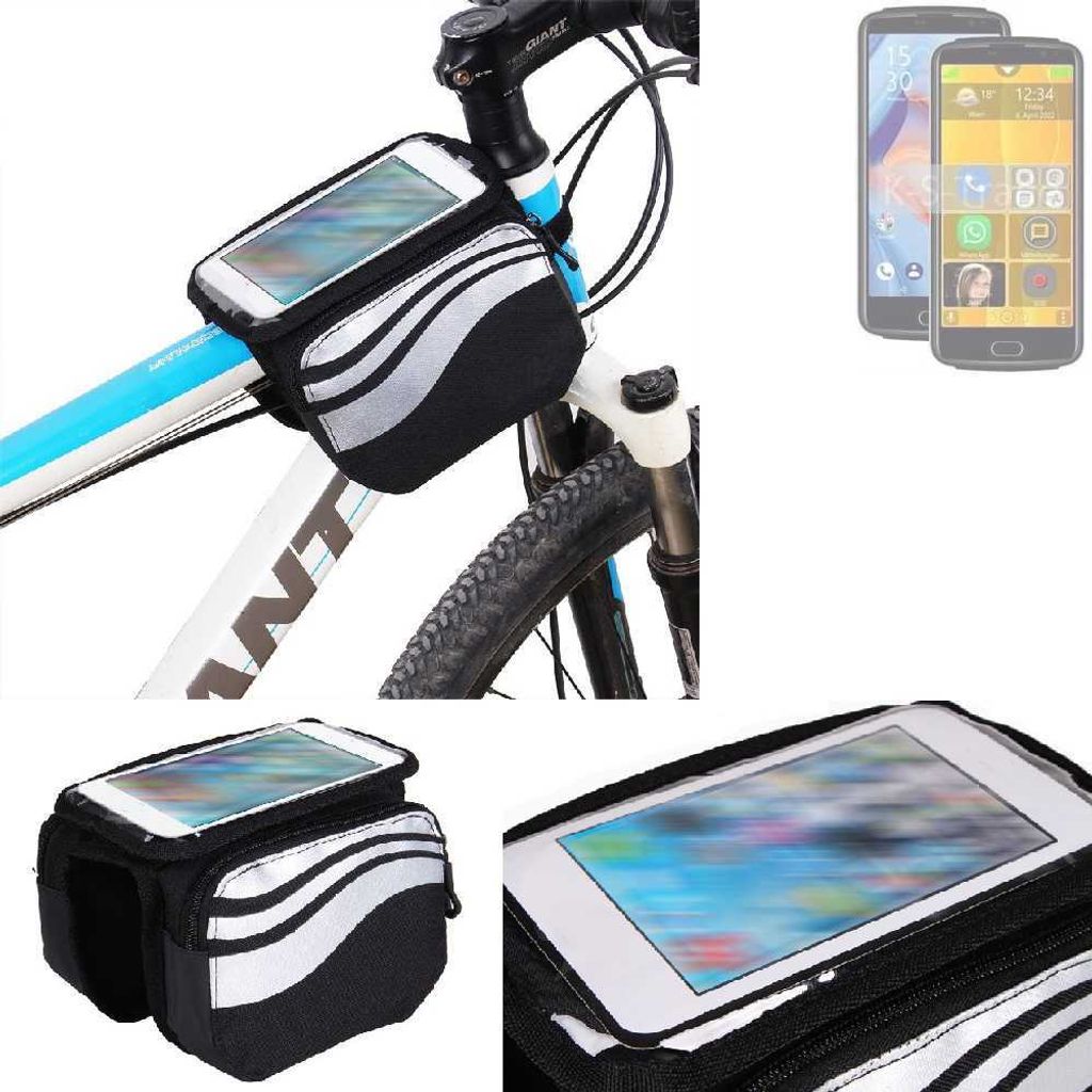K-S-Trade Rahmentasche Fahrrad-Halterung kompatibel mit Bea-fon M7 Rahmenhalterung Fahrrad Handyhalterung Fahrradtasche Handy Smartphone Halterung