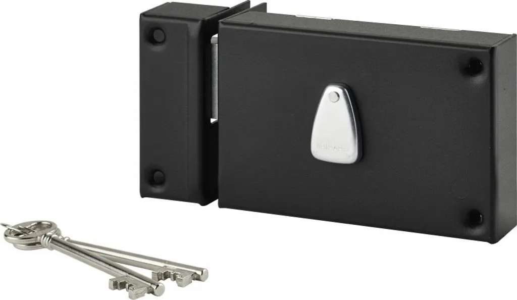 Verrou de porte de cave horizontal à 6 gorges Thirard noir axe 64mm