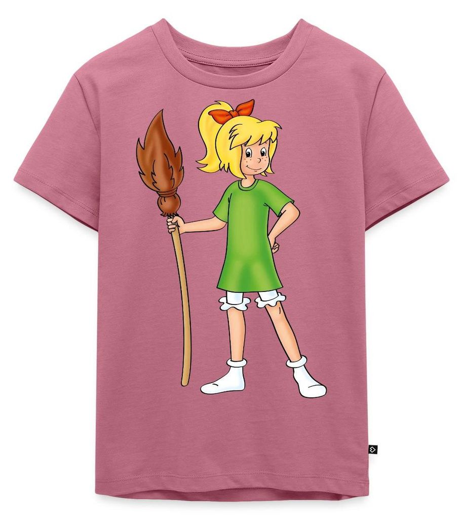 Spreadshirt Bibi Blocksberg Mit Ihrem Besen Kartoffelbrei Kinder Premium T-Shirt, 110/116 (4 Jahre), Mauve