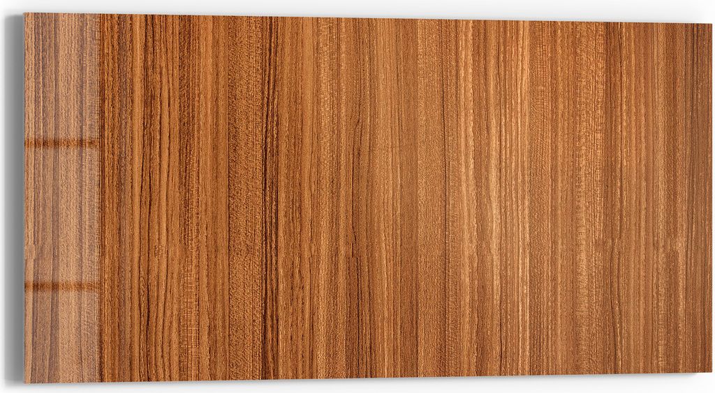 DEQORI Glasbild Echtglas 60x30 cm 'Wärme des Holzes' Wandbild Bild modern Deko