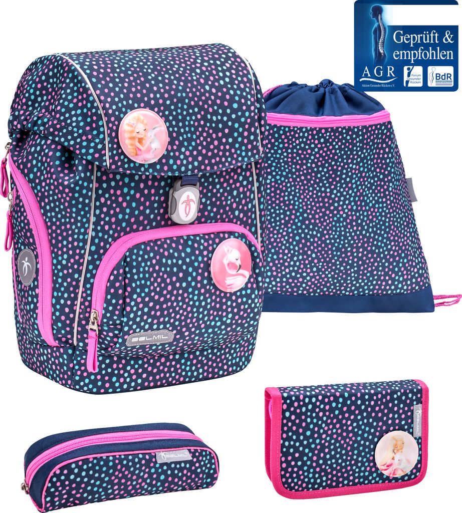 Belmil Comfy Schulranzen-Set 4-teilig \Amazing Polka Dots 2\""