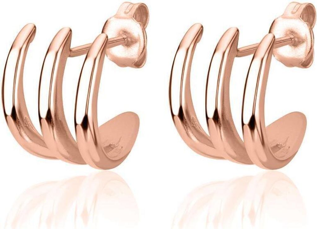 Rosévergoldete 925er Silber-Creolen für Damen von Unique