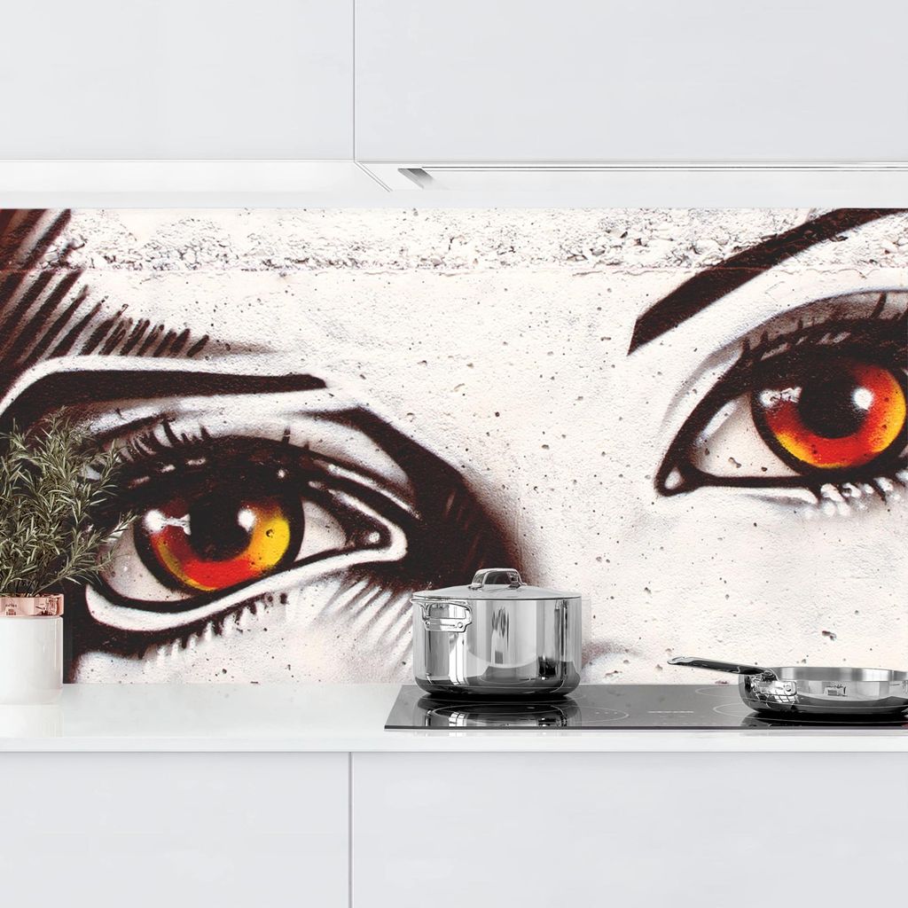 Küchenrückwand Portrait selbstklebend - 0.65 mm Wandpaneel wasserfest Design beige Spritzschutz fugenlos