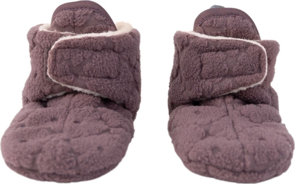 Lodger Winterschuhe Baby Folklore Vlies Größe 12-18M Klettbandschluss Puschen, die sitzen bleiben Violett