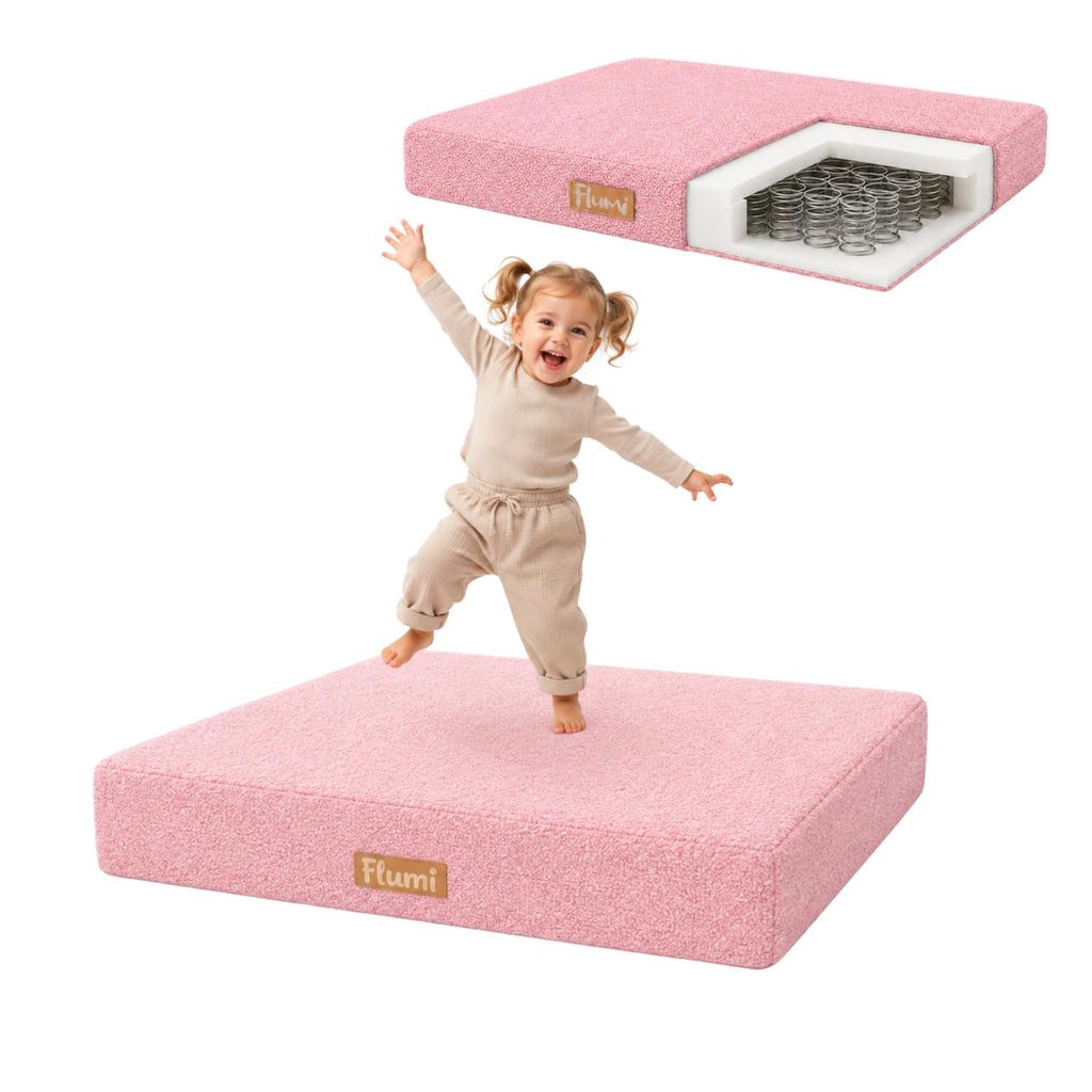 Flumi Kindertrampolin Hüpfmatte Indoor mit Cordbezug, Produktbild 