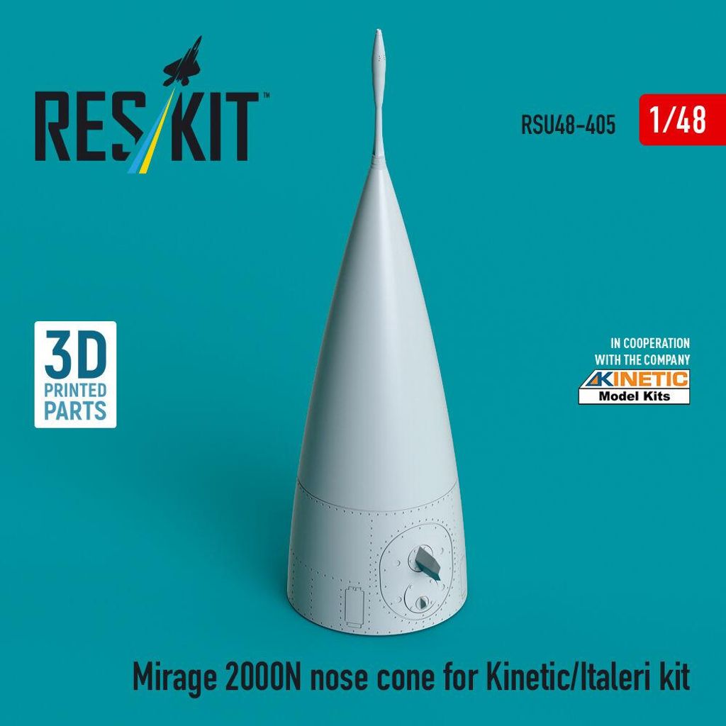 ResKit RSU48-0405 - 1:48 Mirage 2000N nose cone for Kinetic/Italeri kit (3D Printed)