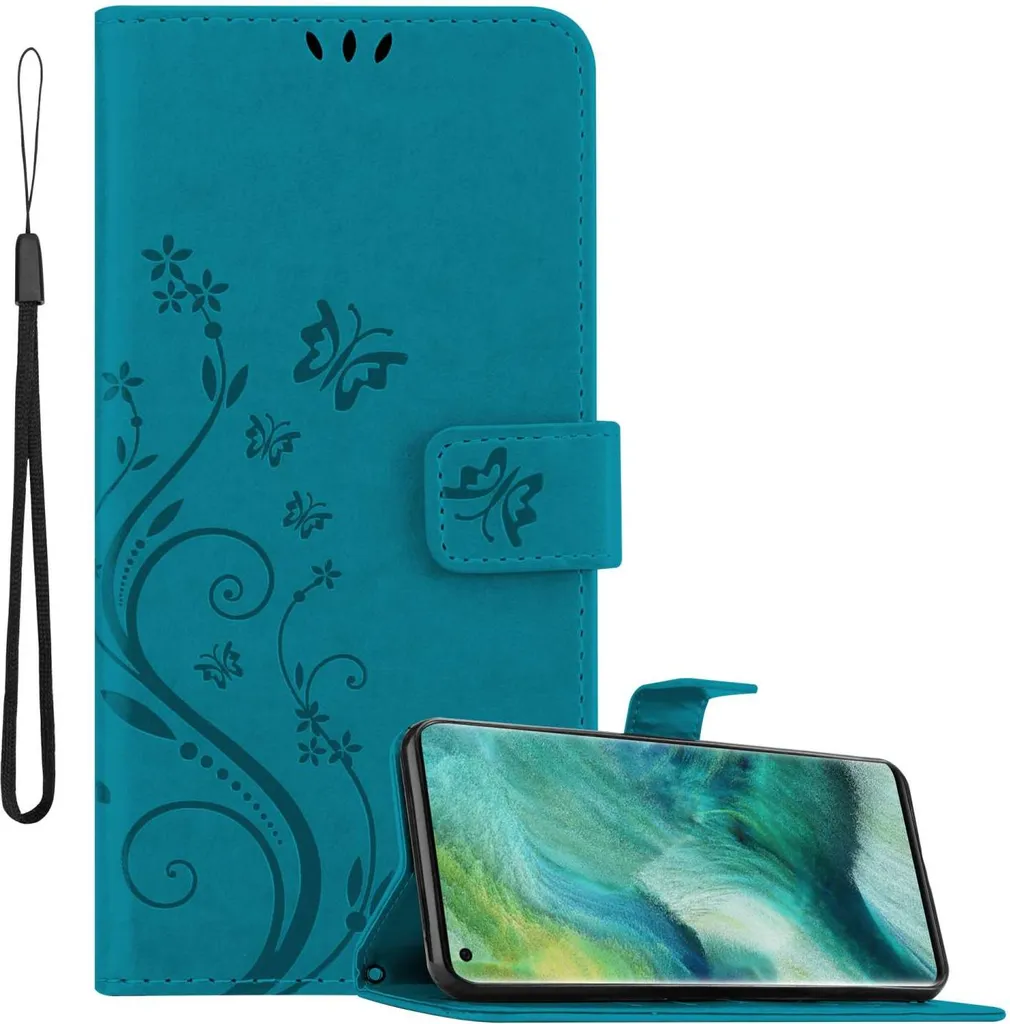 Cadorabo Cover Oppo FIND X2 Blu - Il Regalo Floreale Ideale