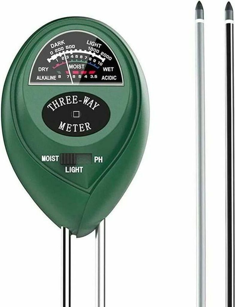 - 3-in-1-Bodentester, Boden-pH-Tester, Bodenfeuchtigkeitsmessgerät, Bodenlichtintensitätstester, 3-in-1-Bodentester für Garten und Landwirtschaf...