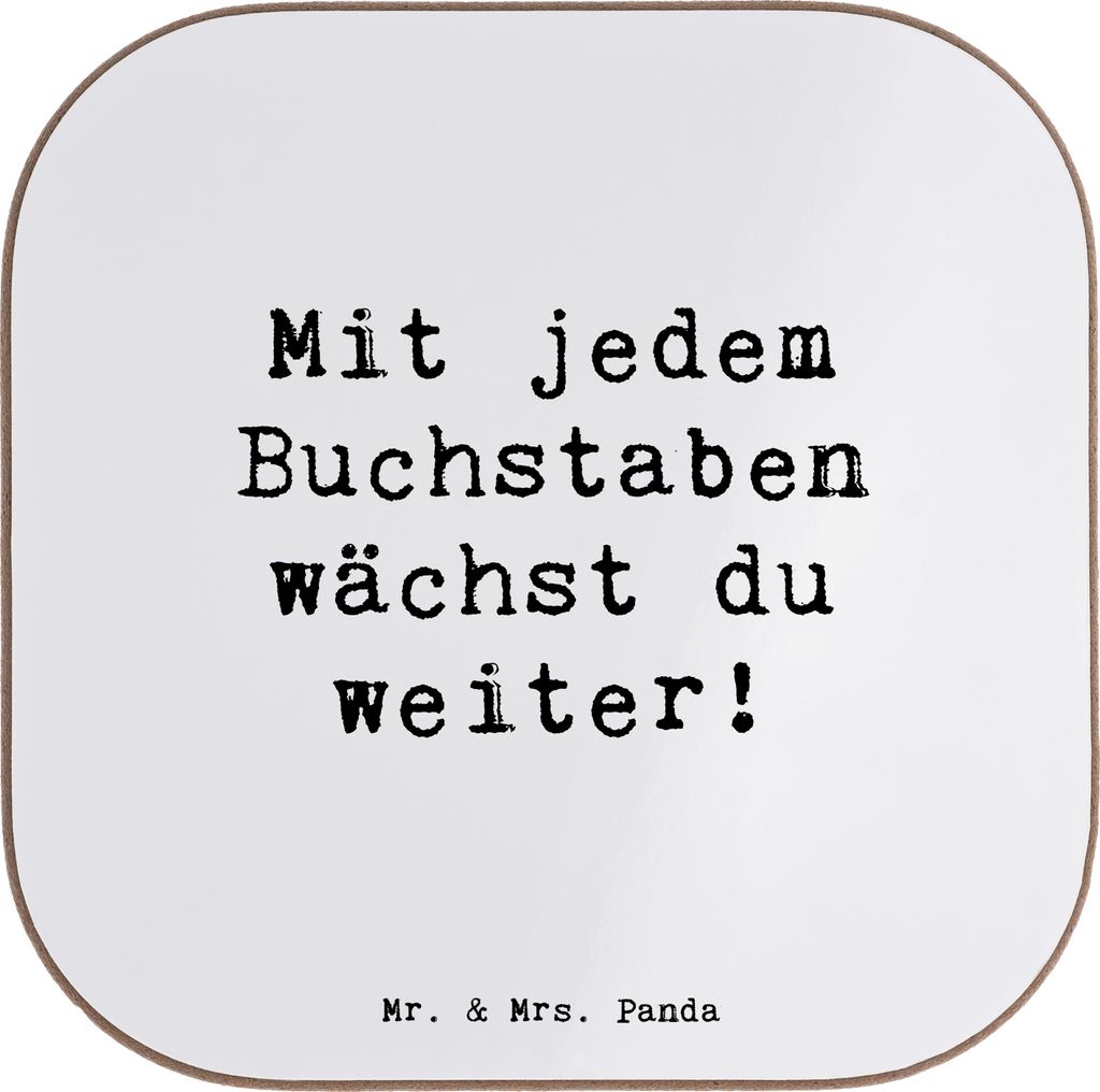 Mr. & Mrs. Panda Untersetzer Glas Spruch Schulanfang Inspiration - Weiß - Geschenk, Zuversicht, Kaffeeuntersetzer, Wachstum, Schulkinder, für Gl...