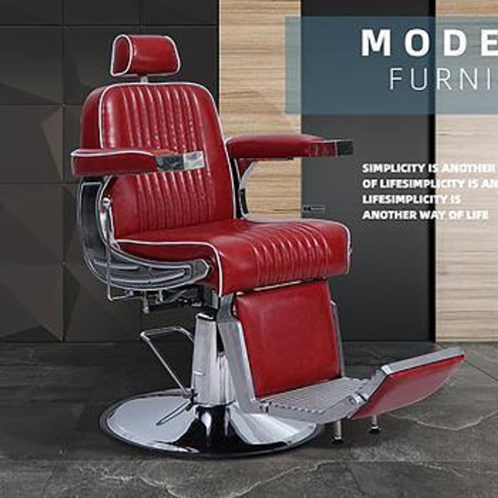 360Home Vintage Drehstuhl Stuhl Rückenlehne Design Coiffeurstuhl F Rot【YS187】