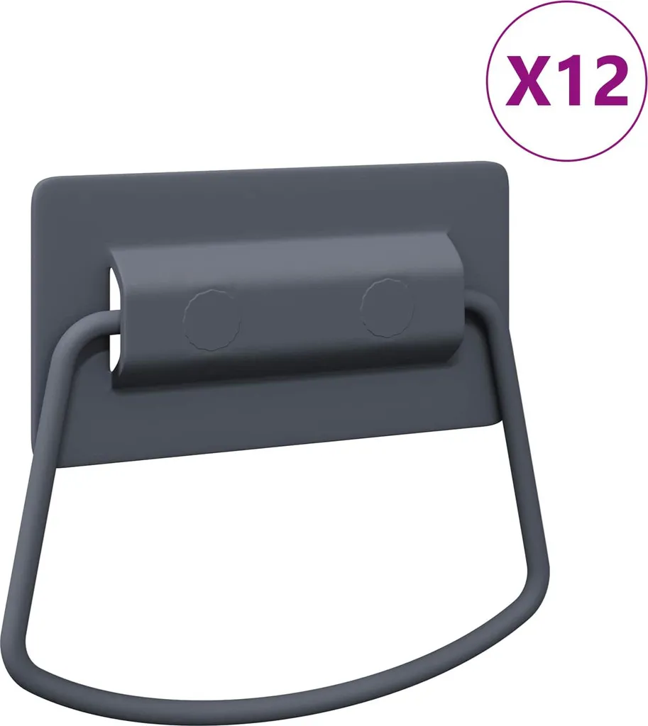 Poignées en métal anthracite 85x45mm lot de 12 pour rénovation meuble