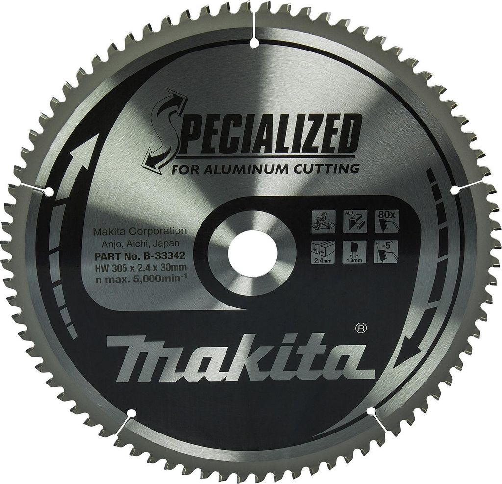 Makita B-33342 Specialized Kreissägeblatt 305 x 30 mm 80T Aluminium