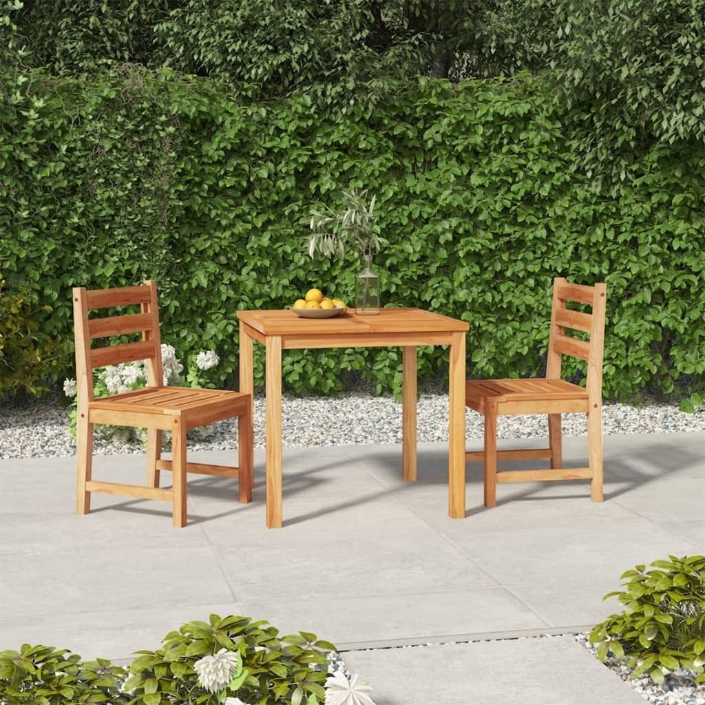 The Living Store 3-tlg. Garten-Essgruppe Massivholz Teak