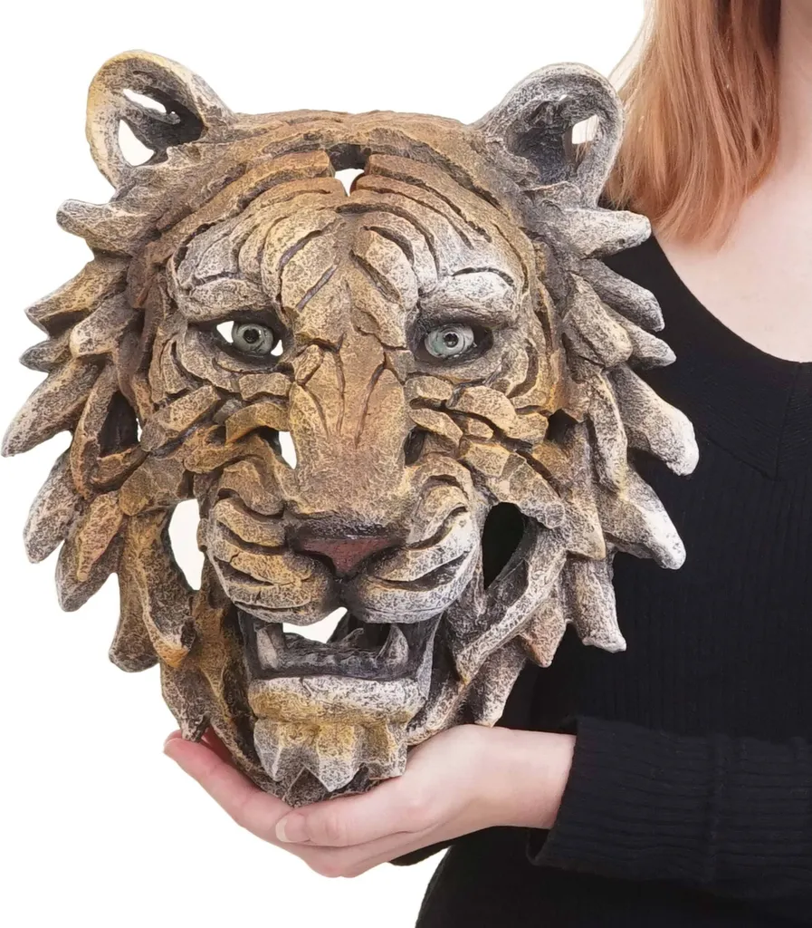 Déco murale tête de tigre 35cm pour salon et bureau style exotique