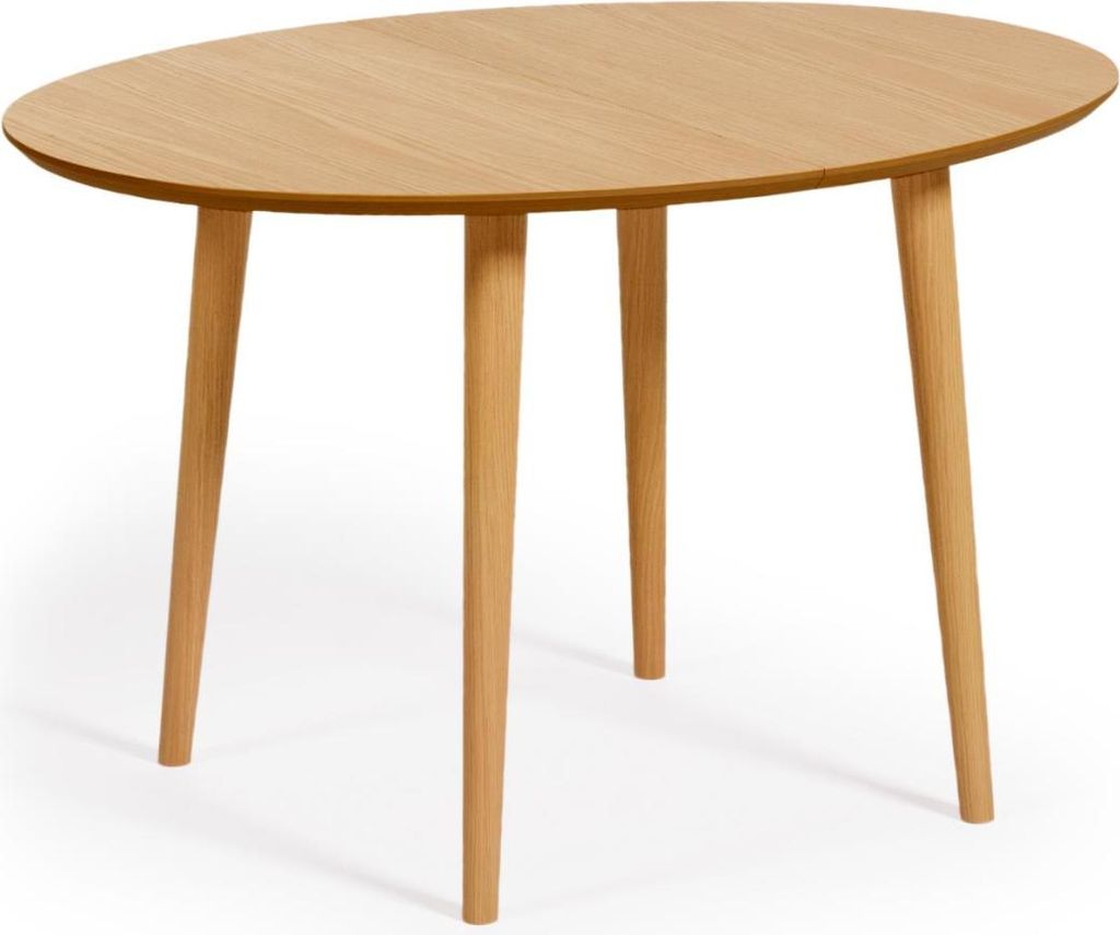 Kave Home Kave Home - Oqui ausziehbarer ovaler Tisch mit Eichenfurnier und Massivholzbeinen, Ø 120 (200) x 90 c