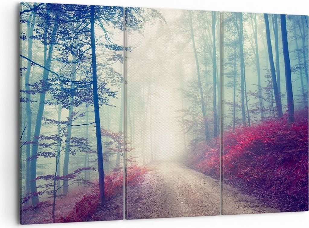 Bild auf Leinwand - Leinwandbild - Wald Baum Natur - 105x70cm - Wand Bild - Wanddeko - Wandbilder - Leinwanddruck - Bilder - Kunstdruck - Wanddekor...