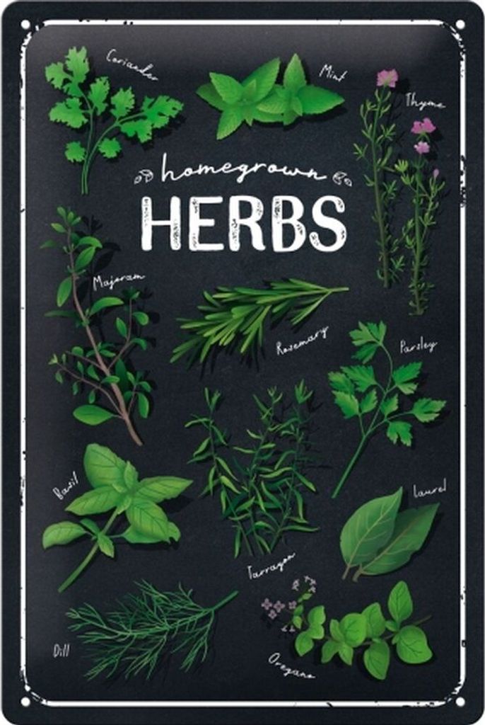 Nostalgic-Art - Blechschild 20 x 30cm - Home & Country - Homegrown Herbs - Special Edition