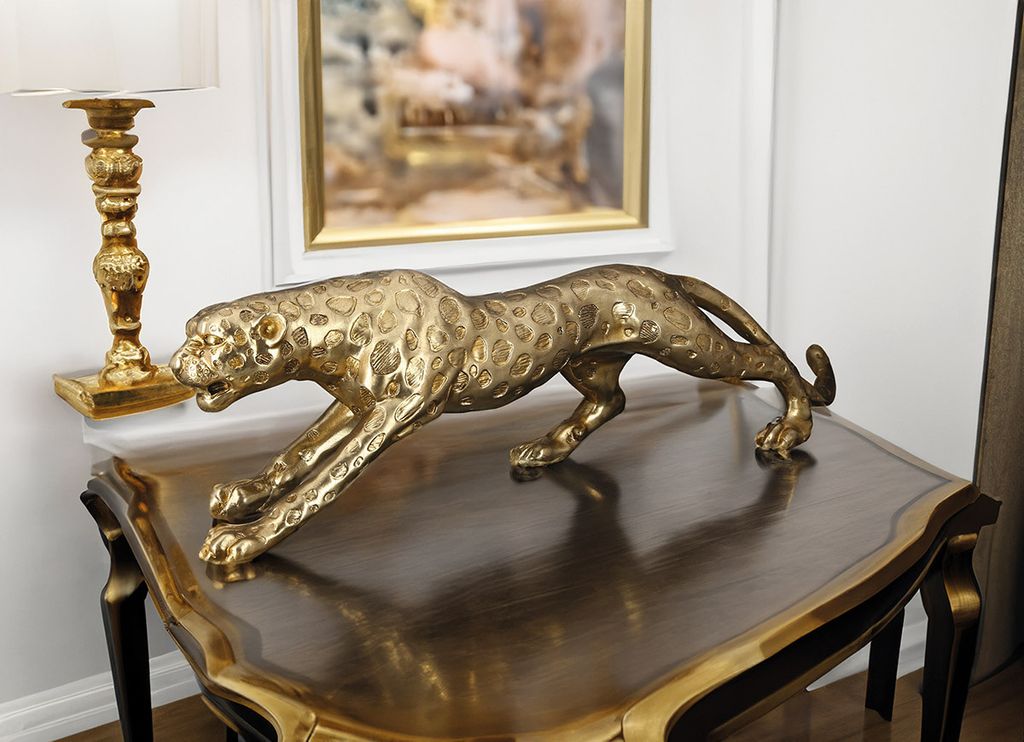 Gilde Figur, Gepard, Poly, goldfarben, VE 1, L. 15 cm, B. Zdjęcie produktu 