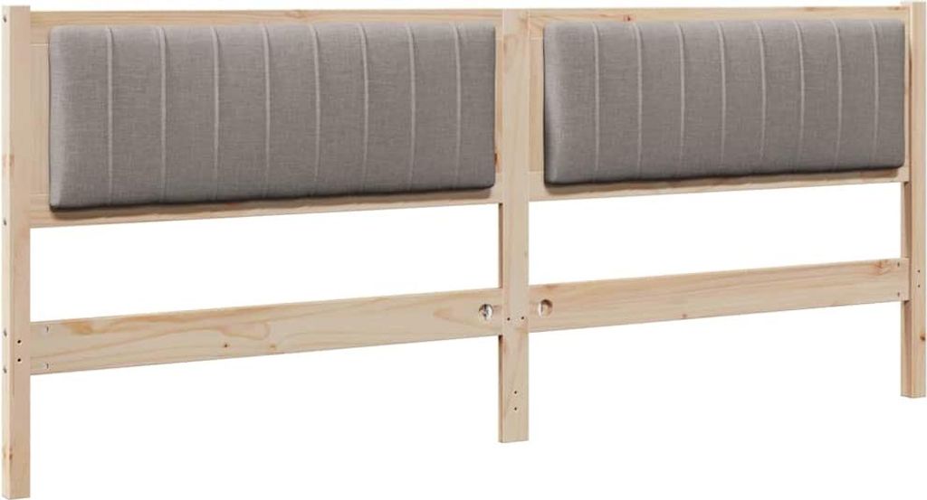 vidaXL Gepolstertes Kopfteil Braun 200 cm Massives Kiefernholz