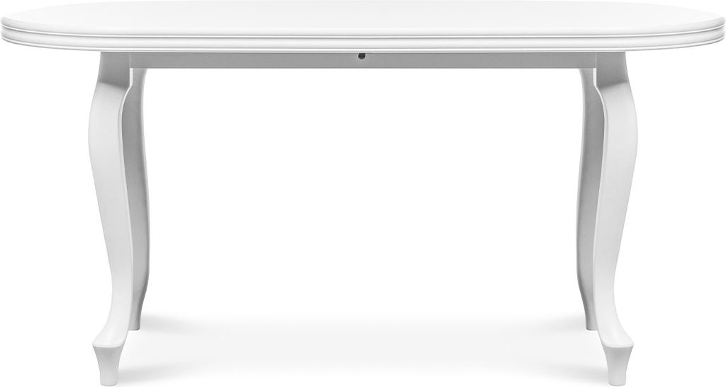 Konsimo Esstisch ausziehbar bis 200cm oval "ALTIS", Weiß, Furnier, Classic, 200-300x76,5x100 cm