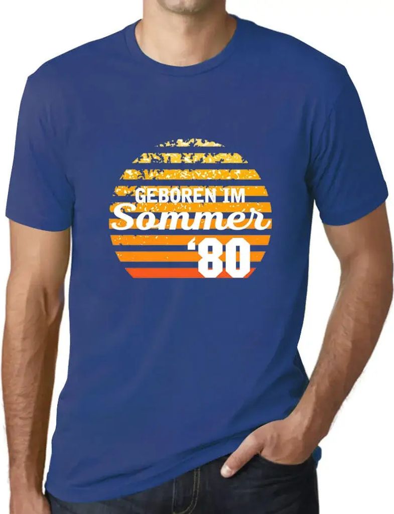 Herren Grafik T-Shirt Geboren Im Sommer Öko-Verantwortlich Vintage Jahrgang Kurzarm Lustige Druck Geburtstag Geschenk Mann