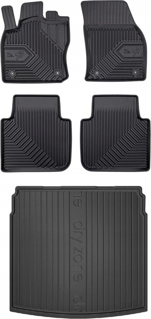 SET 77 Gummimatten und Fußmatten VW Tiguan Allspace 2001-2024 5 Sitze d