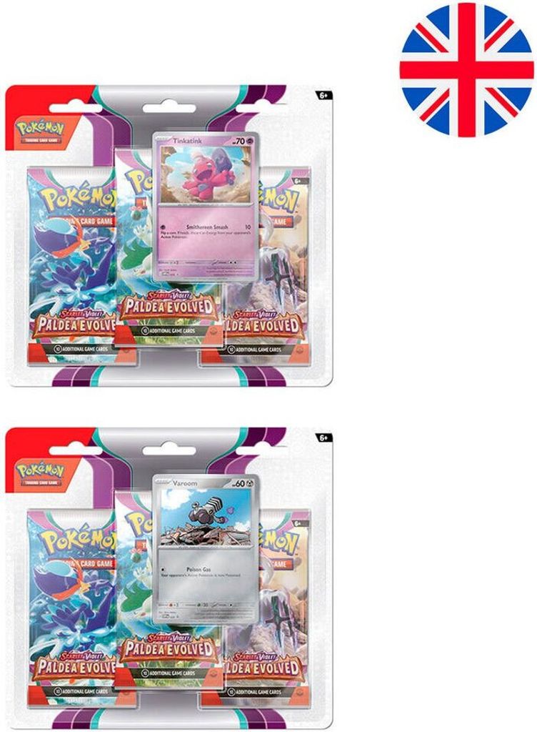 Pokémon TCG: SV02 Paldea Evolved - 3 Blister Booster