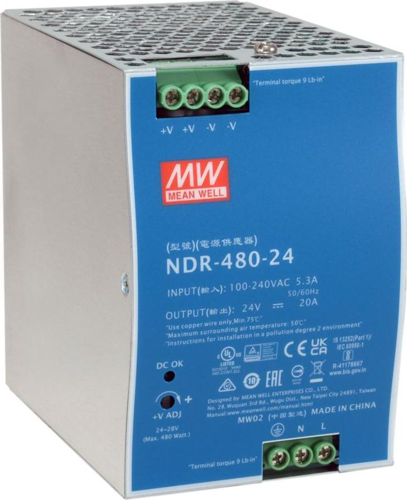 LevelOne ind. Netzteil POW-2462 24VDC 480W DIN-Schiene si (POW-2462)