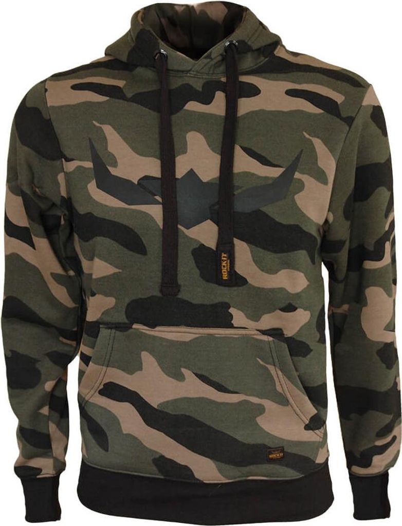 ROCK-IT Apparel Herren Camouflage Kapuzenpullover, weicher premium Stoff. Größen S-5XL 3XL Camo Grün/Braun