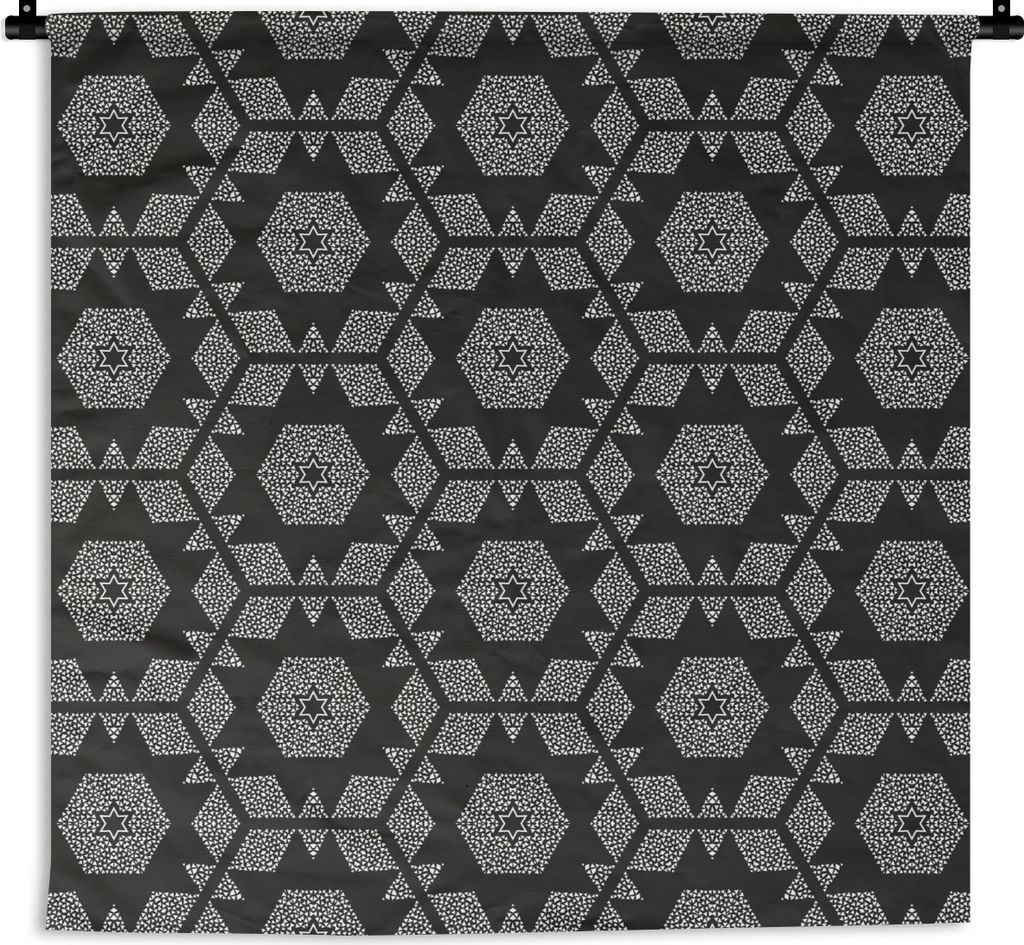 MuchoWow Wandteppich Wandbehang Weihnachtsstern - Geometrie - Winter - Muster 120x120 cm Tapisserie Dekoration Wandtuch - Modern - Baumwollgewebe